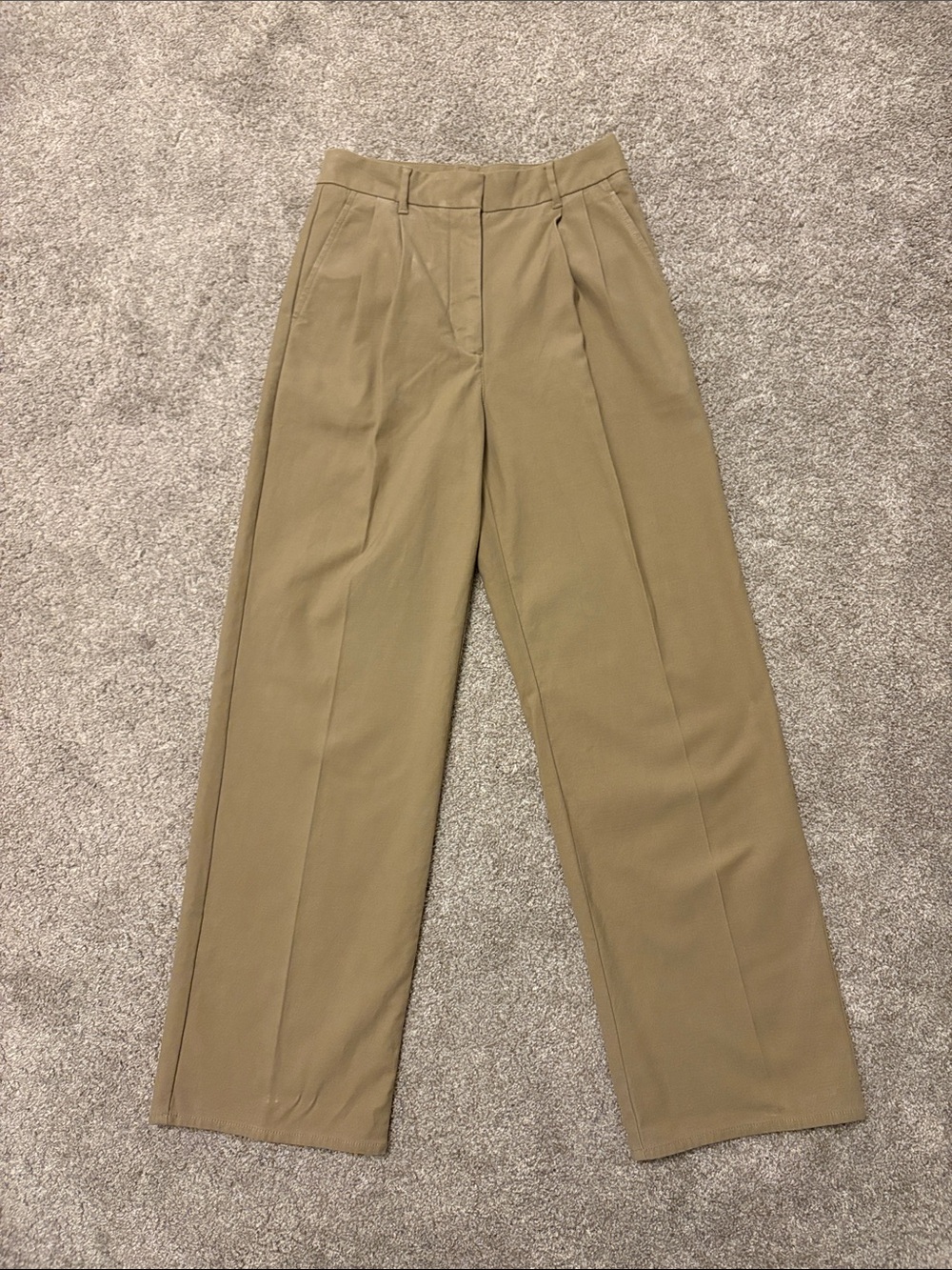 Aritzia Wide-Leg High-Rise Trousers in Khaki